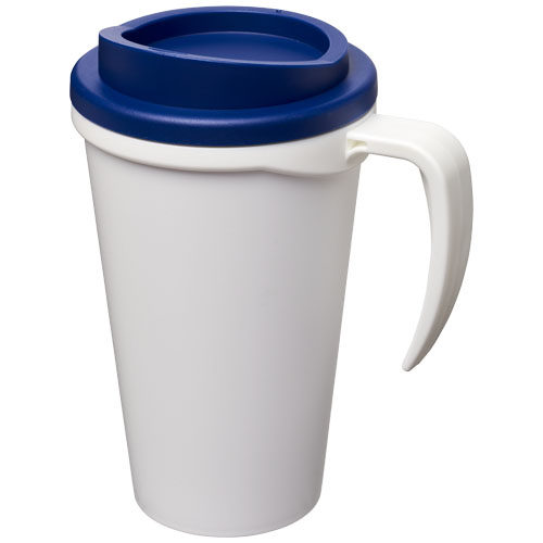 Mug isolant 350 ml promotionnel Americano® Blanc / Bleu